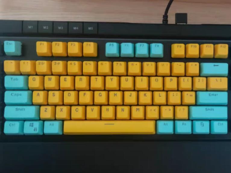 Cyan and Yellow 104 PBT Mechanical Keyboard Keycap, Computers & Tech ...