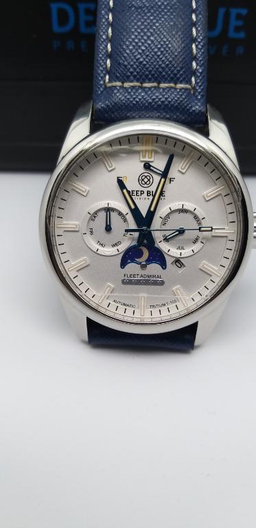 Deep Blue Watch 氚氣燈管機械錶, 名牌, 手錶- Carousell
