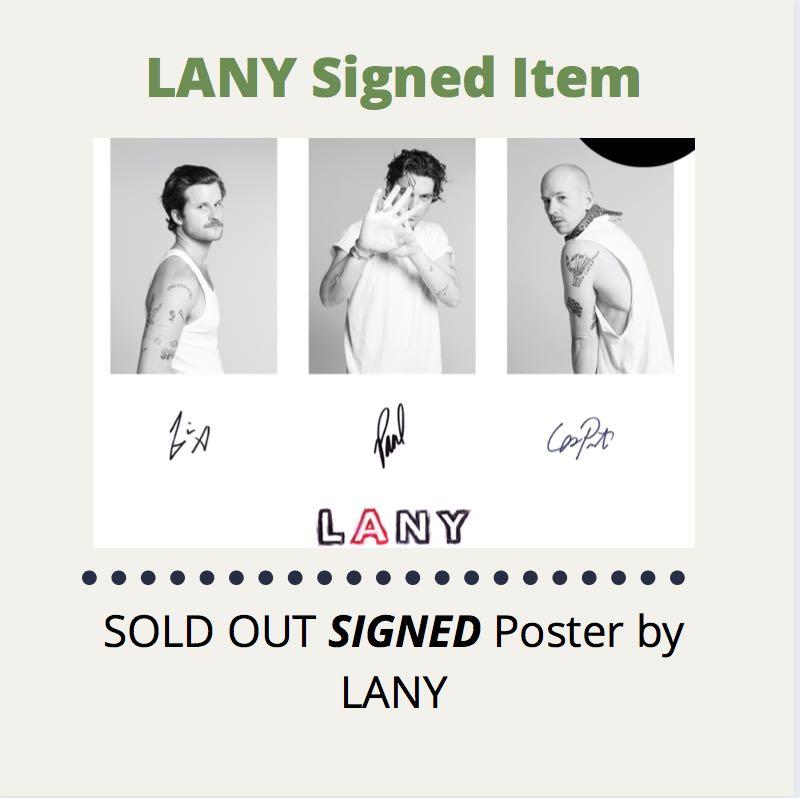 Hand signed LANY Poster (Category: Vinyls) located in Manila. Submitted by stefandraboutique (Listing ID 1033397349, Image 1). Description: SOLD OUT hand signed LANY Poster now available to be purchased for 999 php only‼️Extremely limited. .