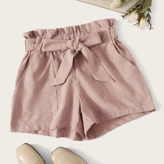 Pink paperbag shorts clearance