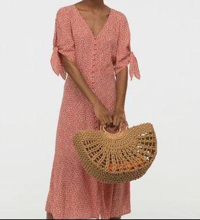 H&M Red Floral Crépe Dress