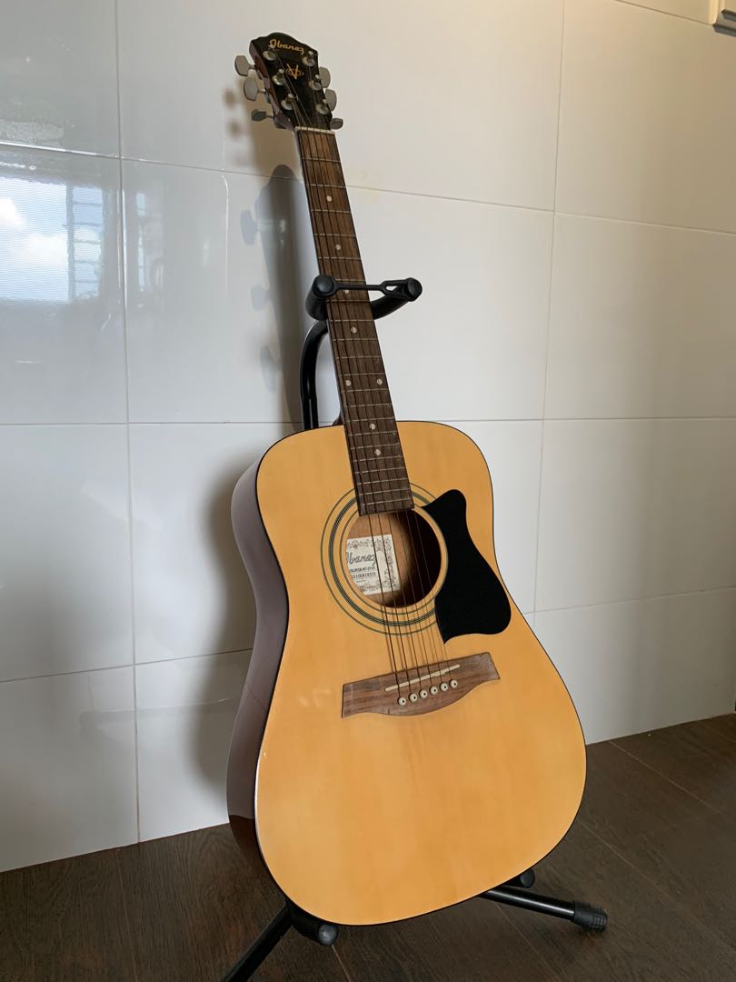 Ibanez acoustic guitar with stand, …