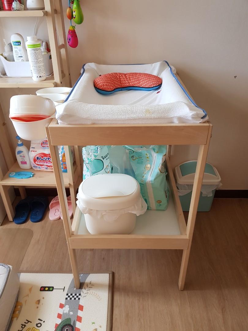 snap on baby changing table