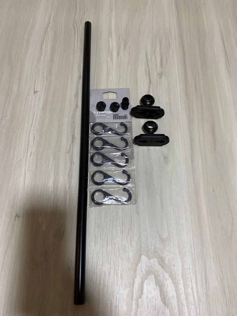 ikea fintorp rail black 57 cm 5 hooks 2 sets available furniture home living bathroom kitchen fixtures on carousell