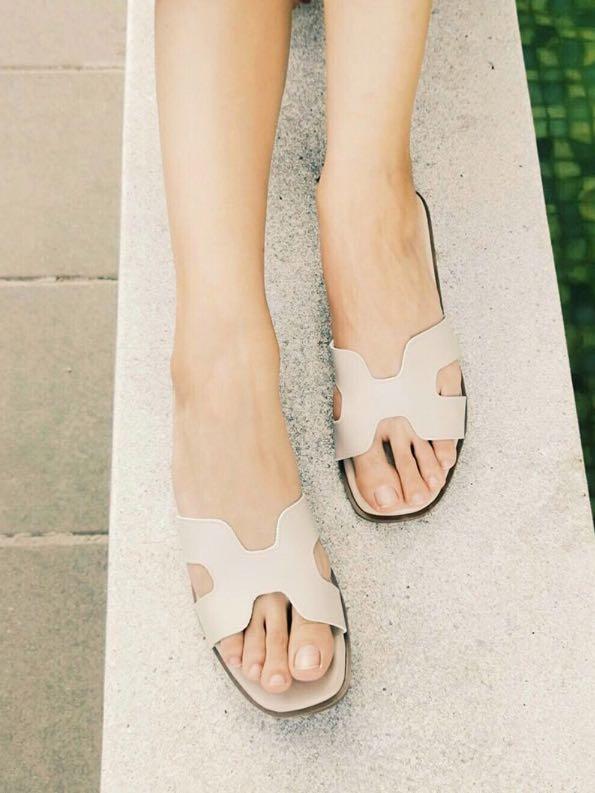 nude summer flats