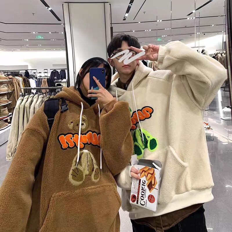 INSTOCK beige teddy bear ulzzang oversized hoodie Babies Kids Babies Kids Fashion on Carousell