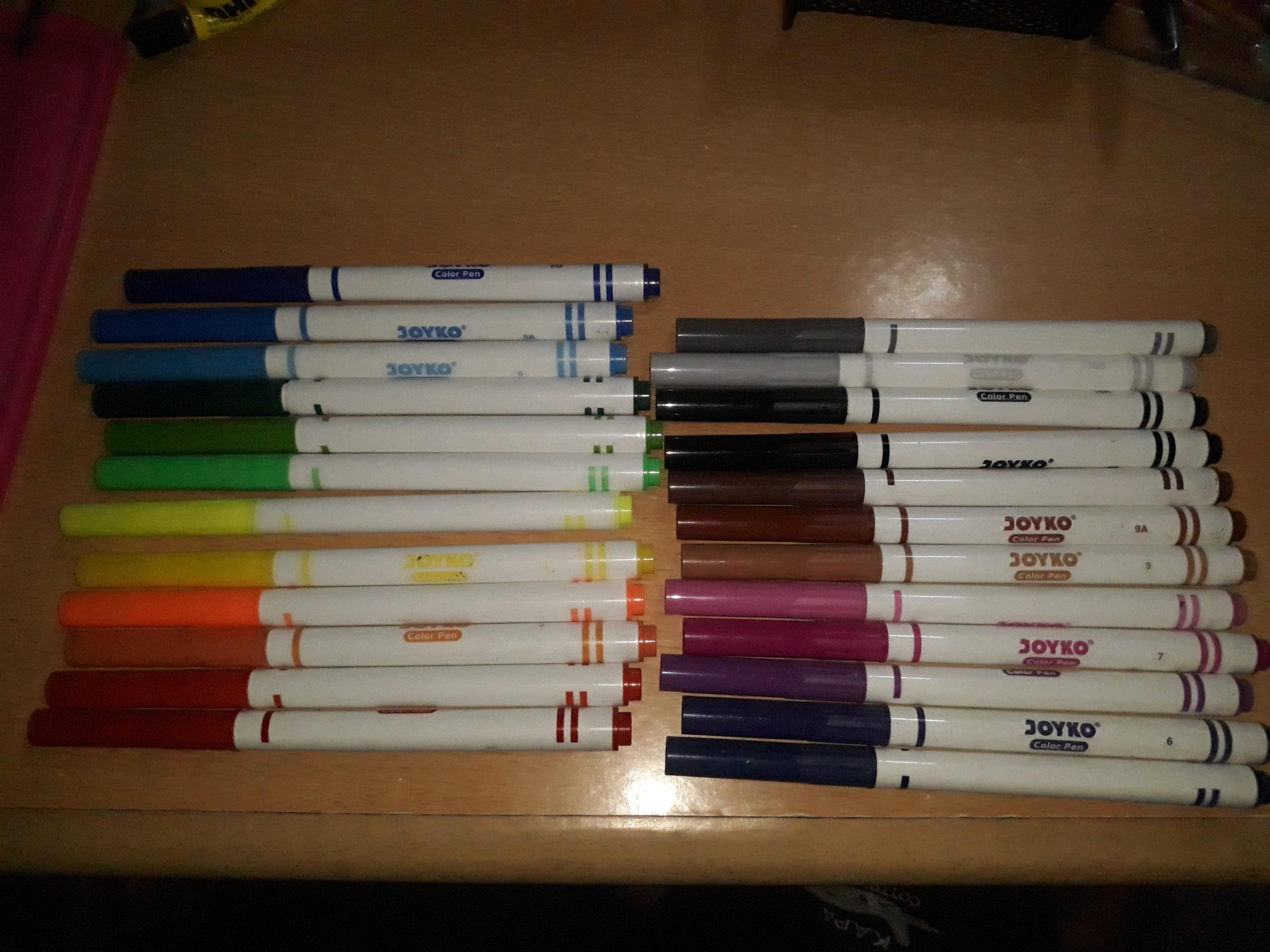 Joyko Color Pen 24 Colours Untuk Kaligrafi Bisa Buku Alat Tulis Alat Tulis Di Carousell