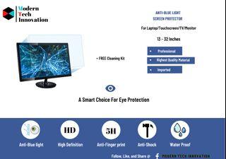 Laptop/Touchscreen/TV/Monitor Screen Protector Anti radiation, Anti UV, Anti Blue-Light, Anti-Glare