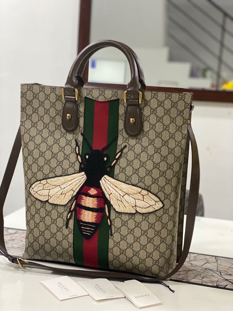 Gucci bee tote large best sale