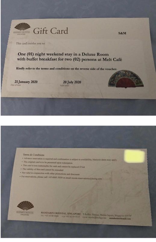 Mandarin Oriental hotel staycation voucher, Everything Else on Carousell