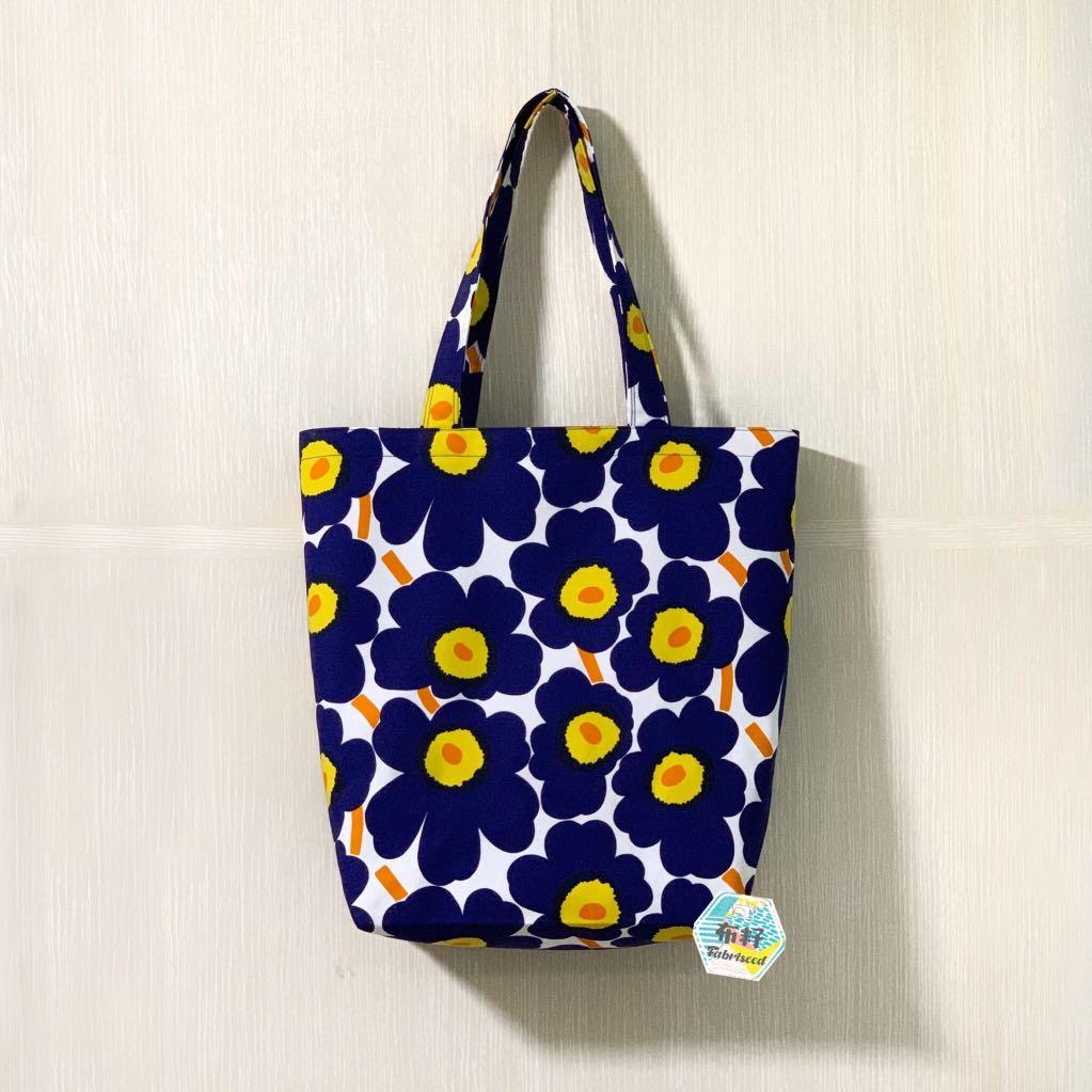 布籽 Marimekko藍黄花 購物袋 日本布袋 Totebag 手作 自家設計 手作產品 飾物 Carousell