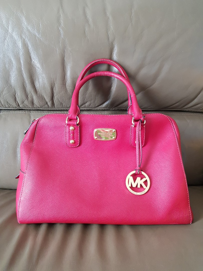 mk red handbag