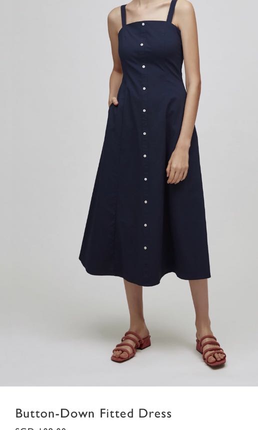 button down fitted dress