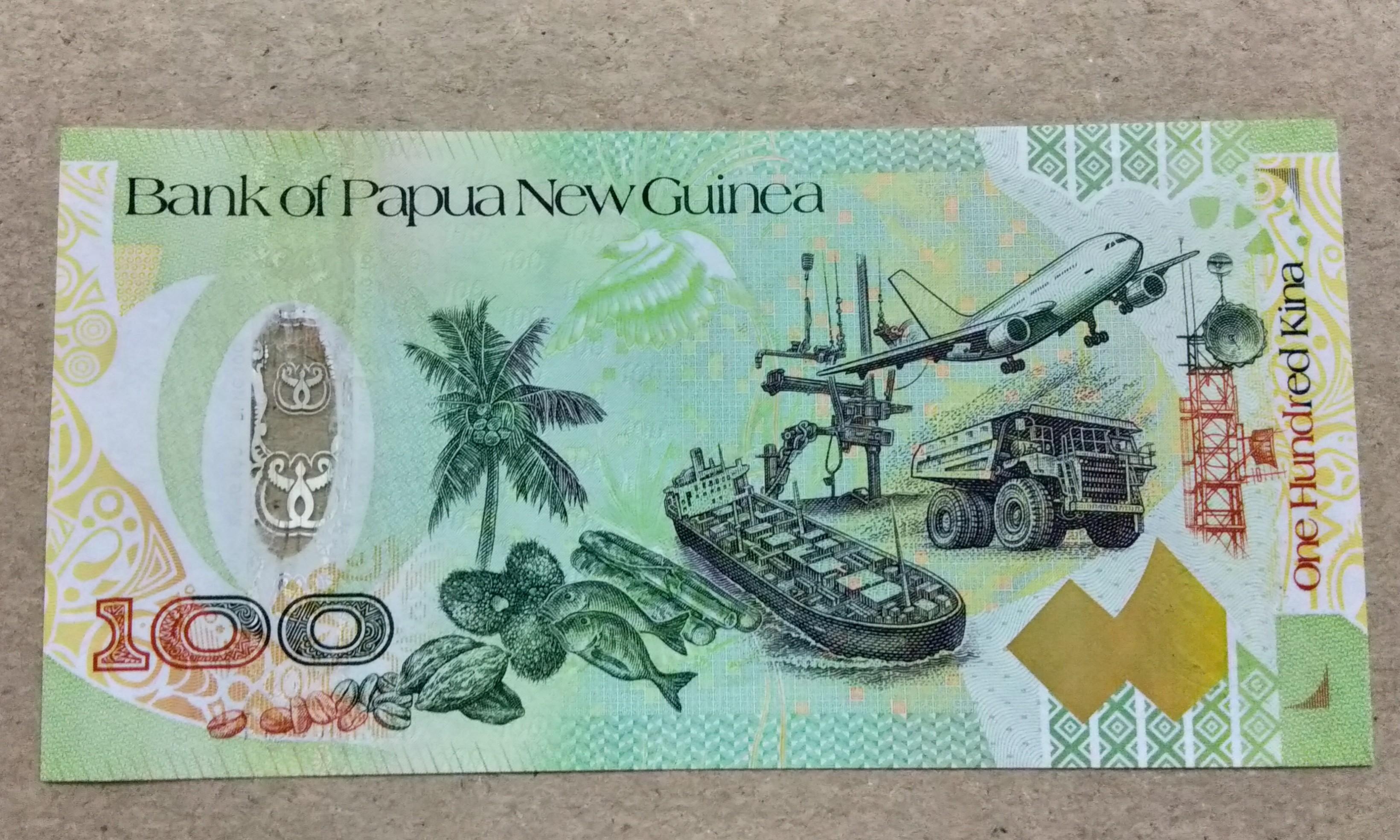 Papua New Guinea 100 kina 35th anniversary hybrid polymer 2008 issue ...