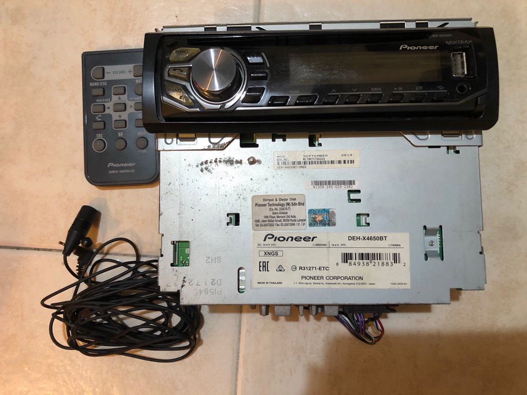 Pioneer Car CD Bluetooth USB Audio Player DEHX4650BT, Auto Accessories