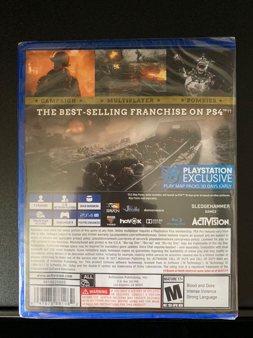 PS4 Call of Duty WWII （新品未開封美版）, 電子遊戲, 電子遊戲