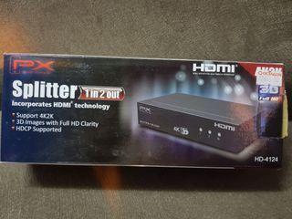 PX HDMI Splitter 1in 2out 4K2K 3D