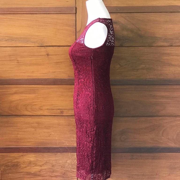Debenhams red lace dress sales