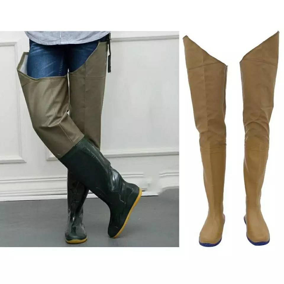 Rubber Waterproof Fishing Wading Pants Waders Boot Overalls Work Trousers  Outdoor Fishing Hunting River Upstream, Sports Equipment, Hiking & Camping  on Carousell