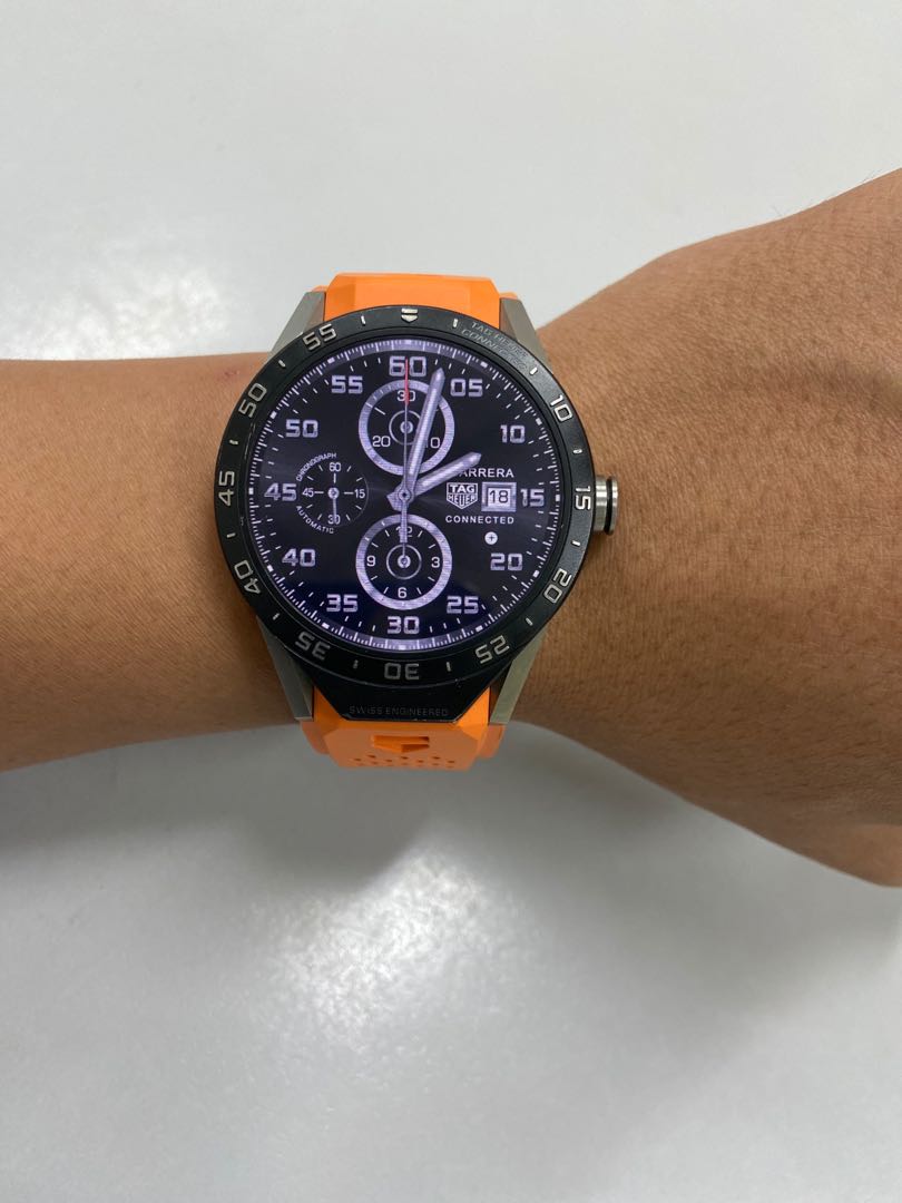 tag heuer connected orange strap