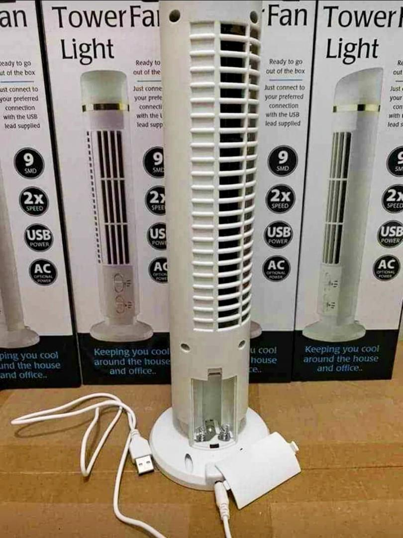 USB Tower Fan Light, Furniture & Home Living, Lighting & Fans, Fans on