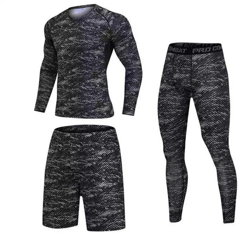 2019 New Compression Mens Sport Suits Quick Dry Running Sets 