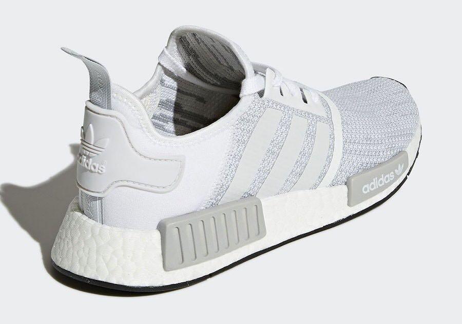 gray and white nmds