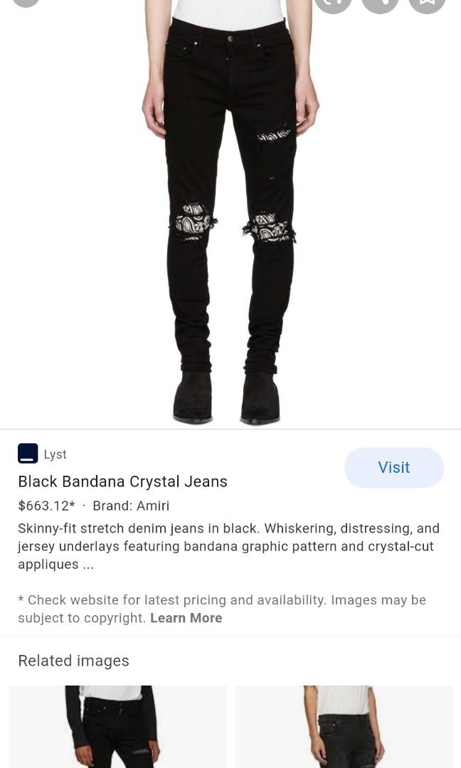amiri bandana crystal jeans