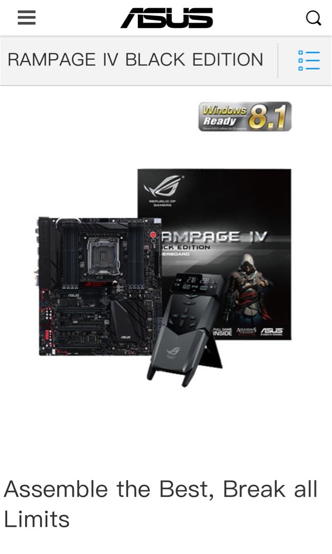 Asus Rampage IV BLACK EDITION + i7-4930k, Computers & Tech, Parts ...