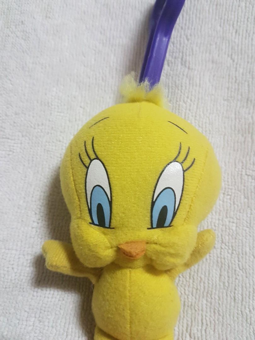 Authentic Warner Bros. Looney Tunes Tweety Bird Plush Soft Toy Bag Hanger /  Keychain