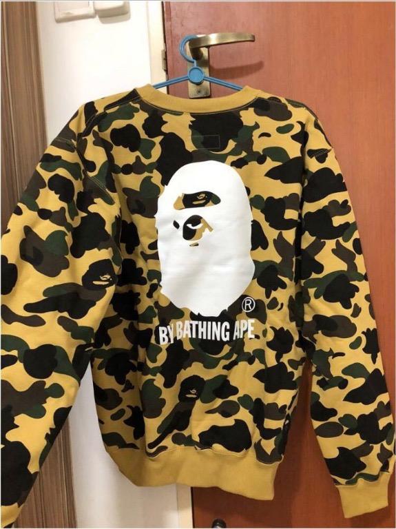 BAPE X CHAMPION 1st Yellow Camo Pullover