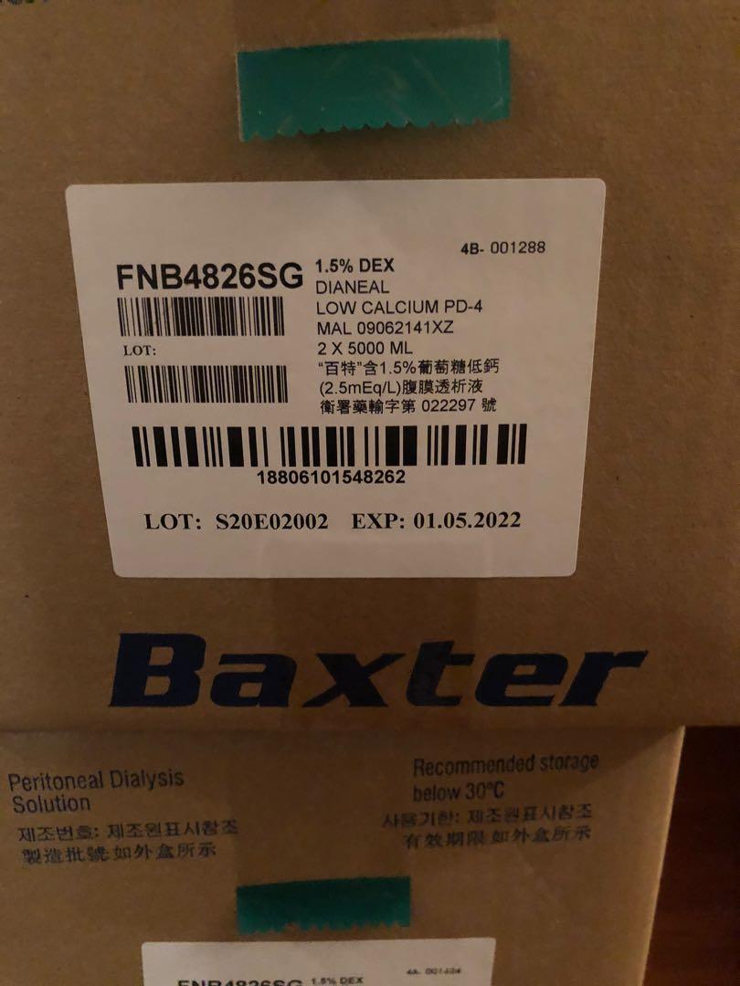 Baxter dialysis solution for peritoneal dialysis 1.5 and 2.5