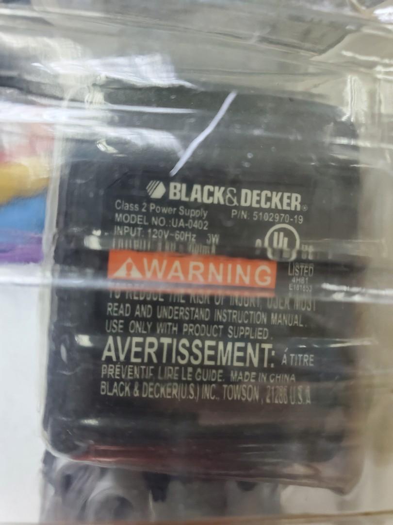 BLACK & DECKER CLASS 2 POWER SUPPLY MODEL NO: UA-0402