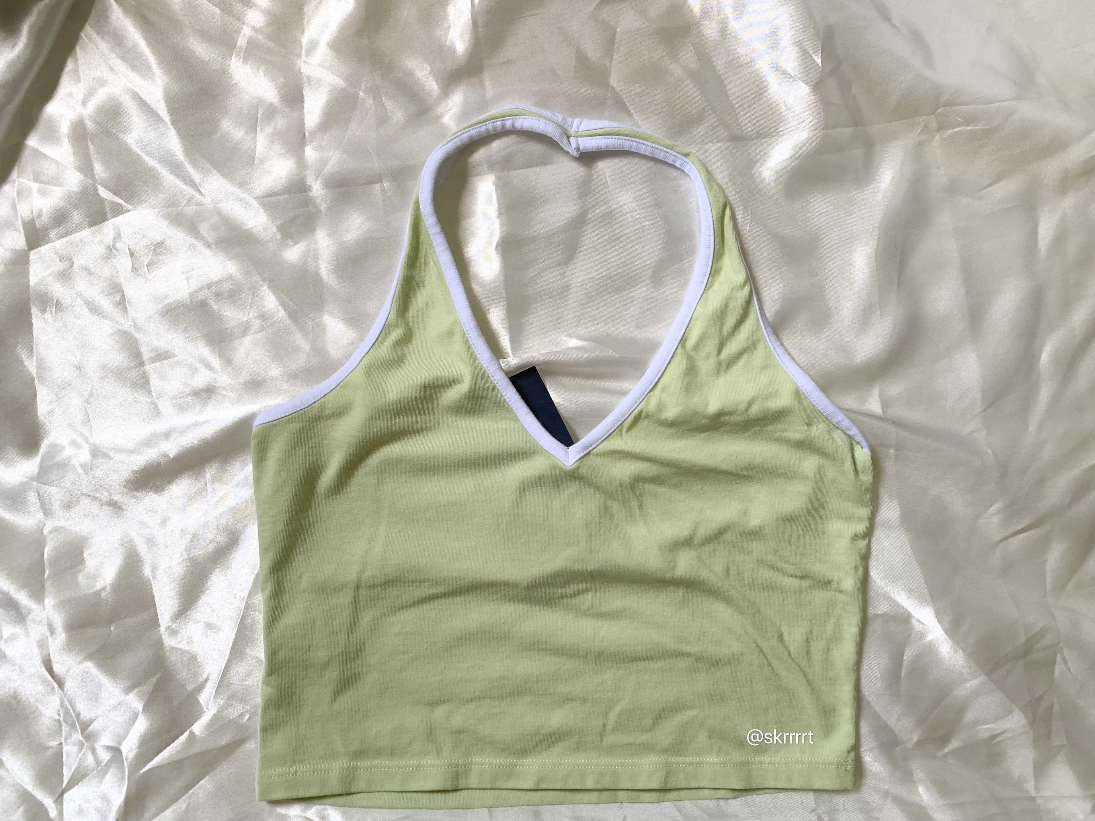 brandy melville green halter top