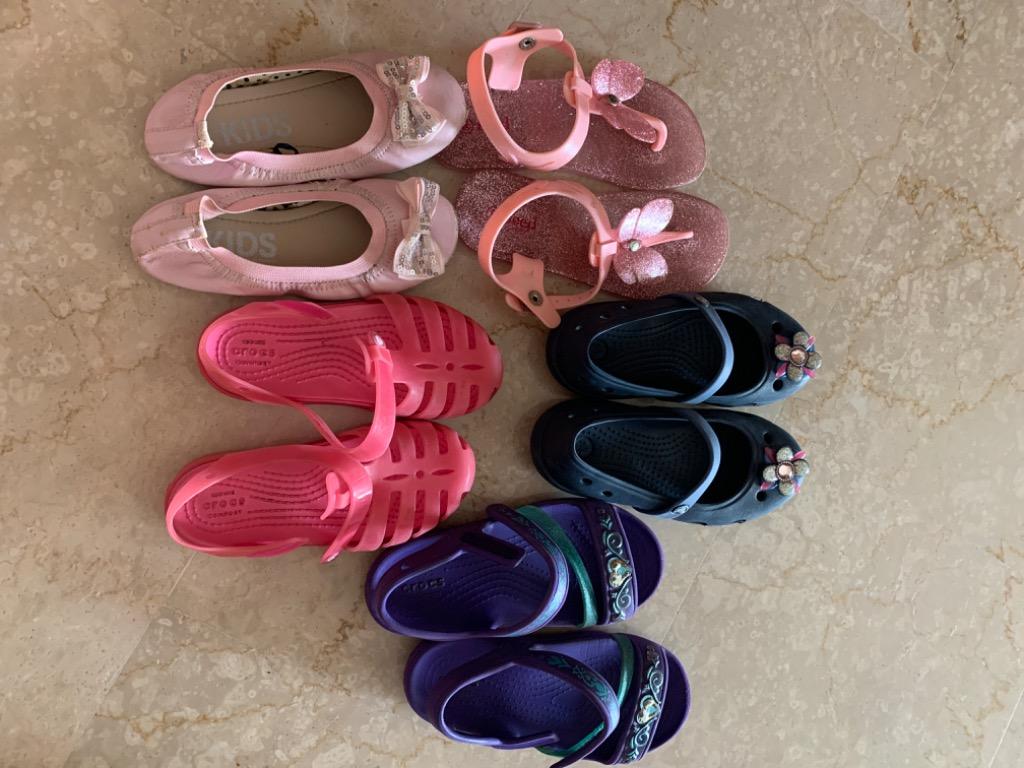 Bundle Of Girls Shoes Size 10 11 Crocs Babies Kids Babies Kids Fashion On Carousell