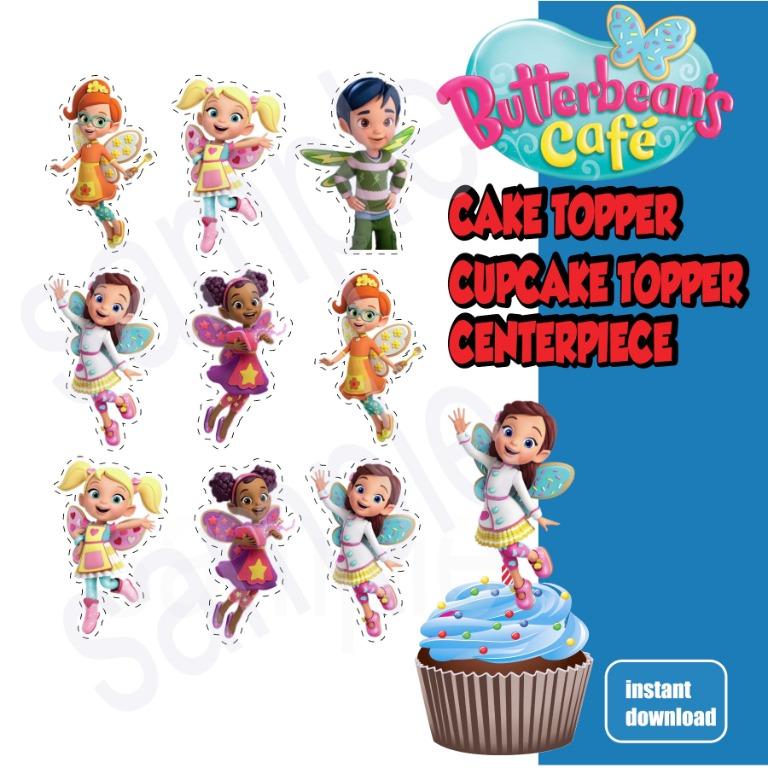 Butterbean S Cafe Cake Topper Cupcake Topper Birthday Party Centerpiece Hobbies Toys Stationery Craft Occasions Party Supplies On Carousell