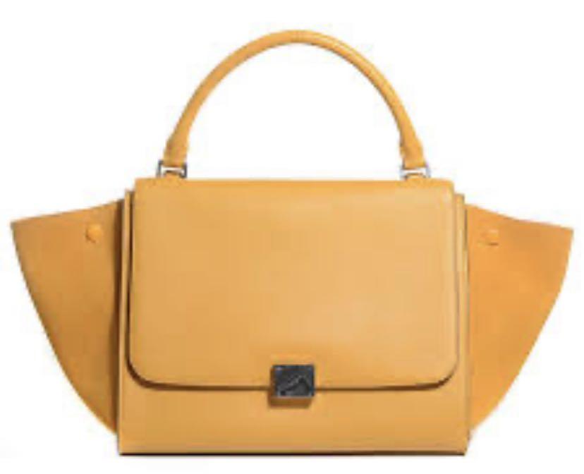 Celine Trapeze Medium Mustard Yellow Luxury Bags Wallets on