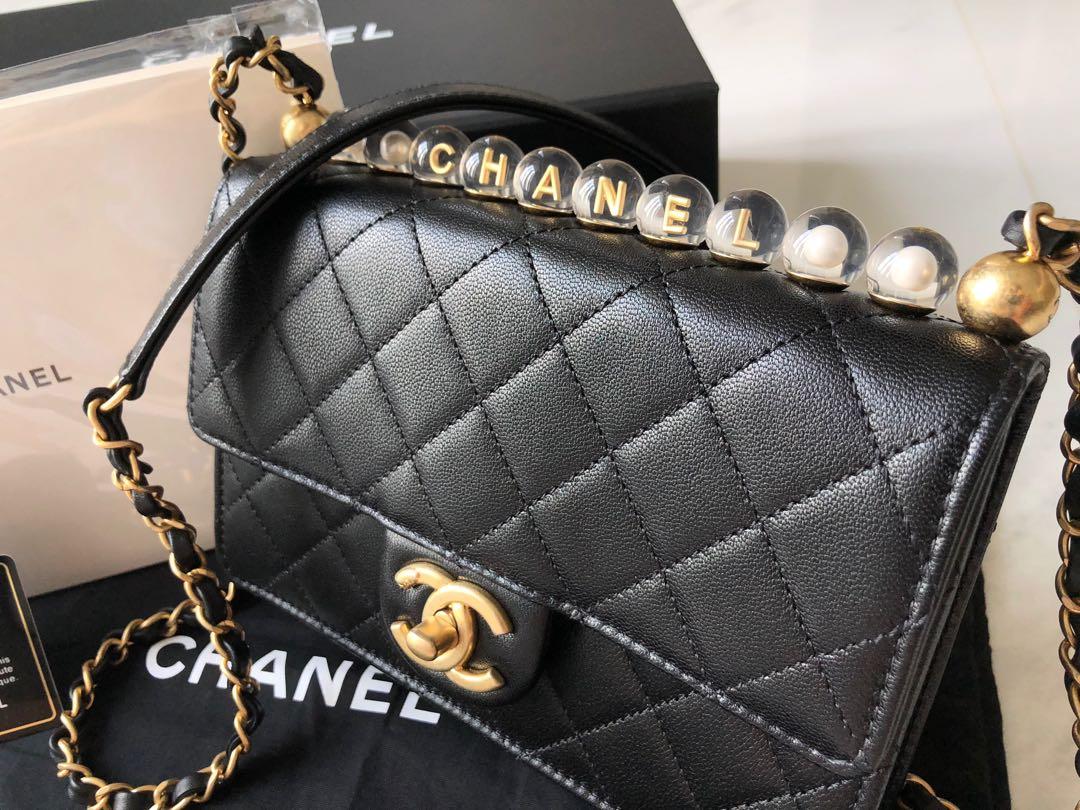 Túi xách Chanel Pearl chanin bag siêu cấp màu đen size 21 cm  S0585  Túi  Xách Nữ Túi Xách Đẹp Túi Xách Giày Dép Nữ  Bước Thời Trang
