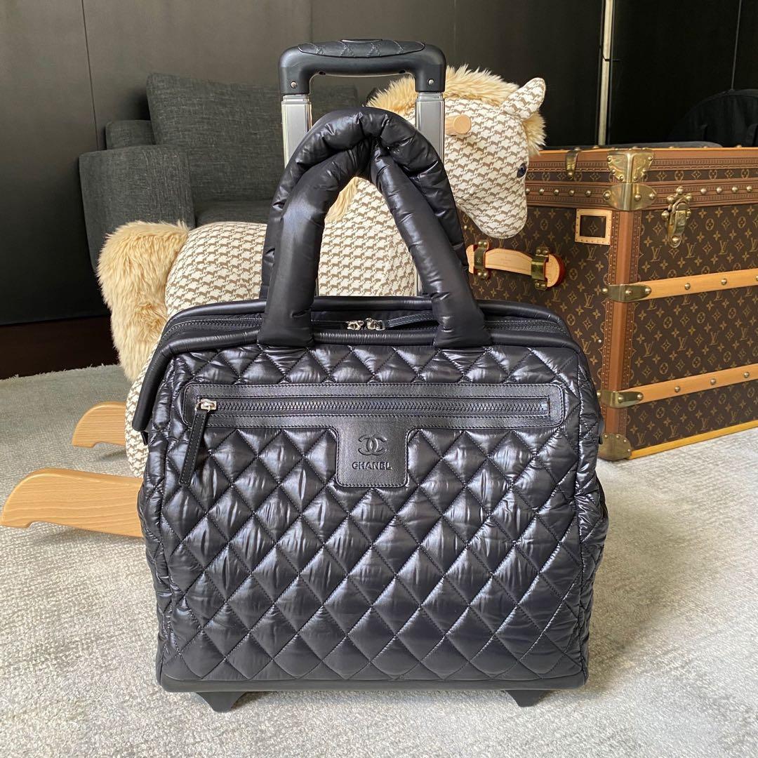 Chanel Black Quilted Nylon Coco Cocoon Trolley Rolling Case