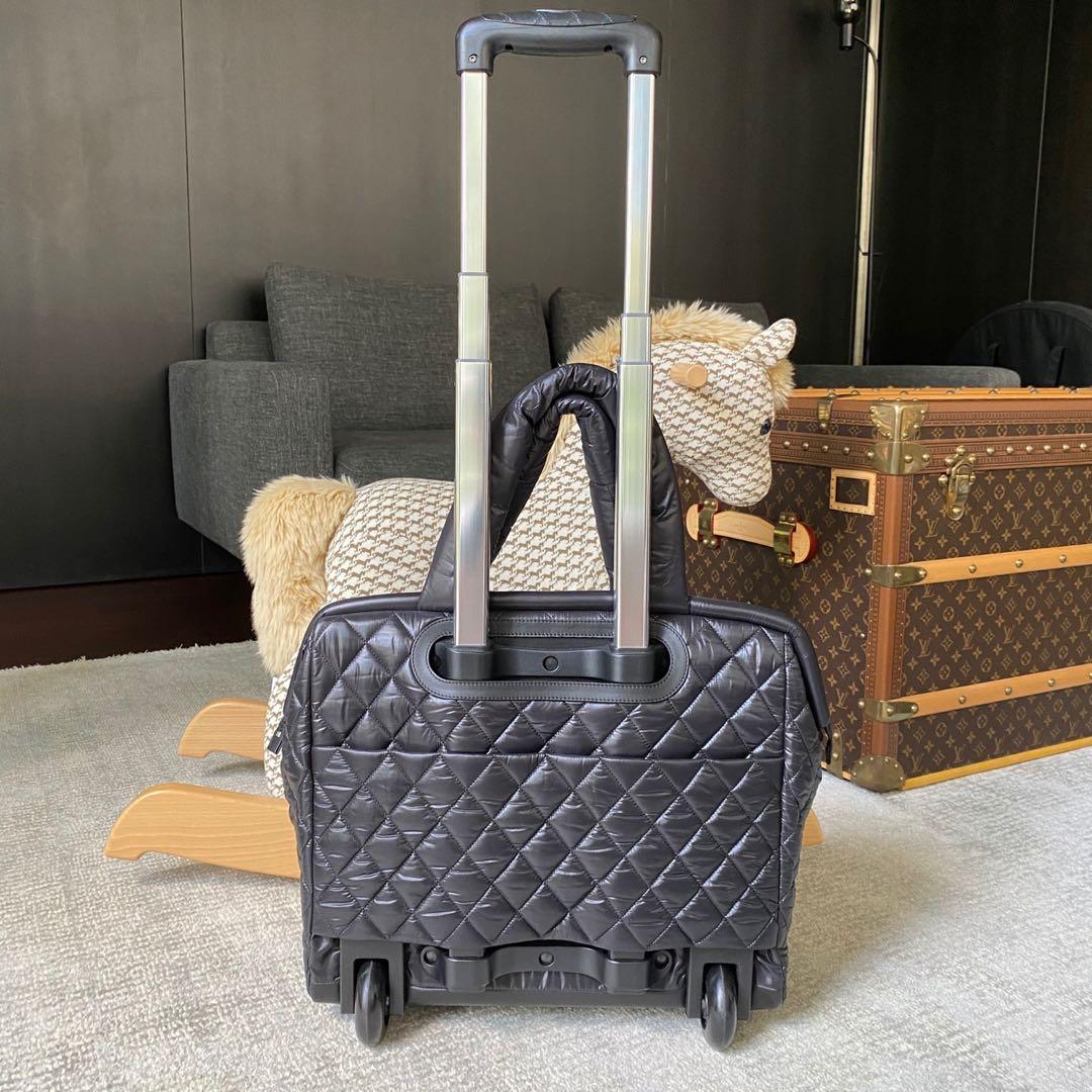 Chanel Coco Cocoon Quilted Case Trolley Black Luggage