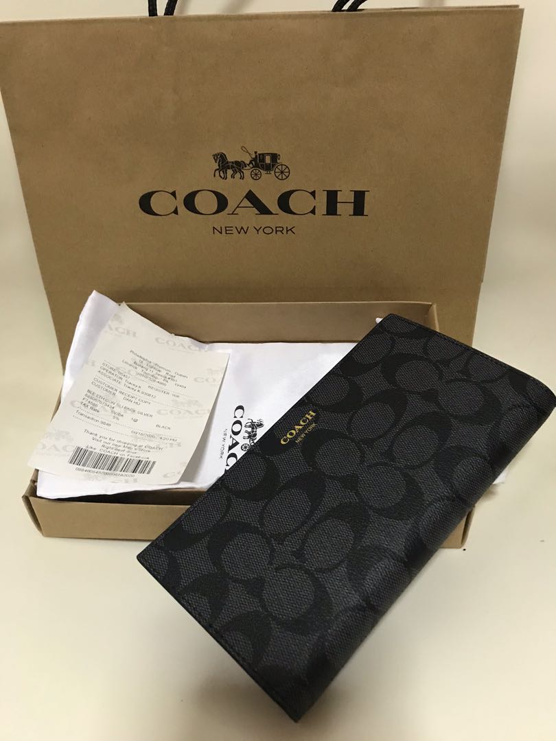 coach long wallet mens