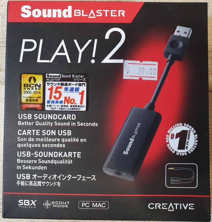 Creative Sound Blaster PLAY! 2 USB DAC Amp and External Sound Card, TV
