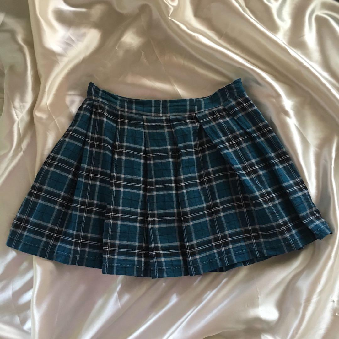 Turquoise plaid skirt Sale