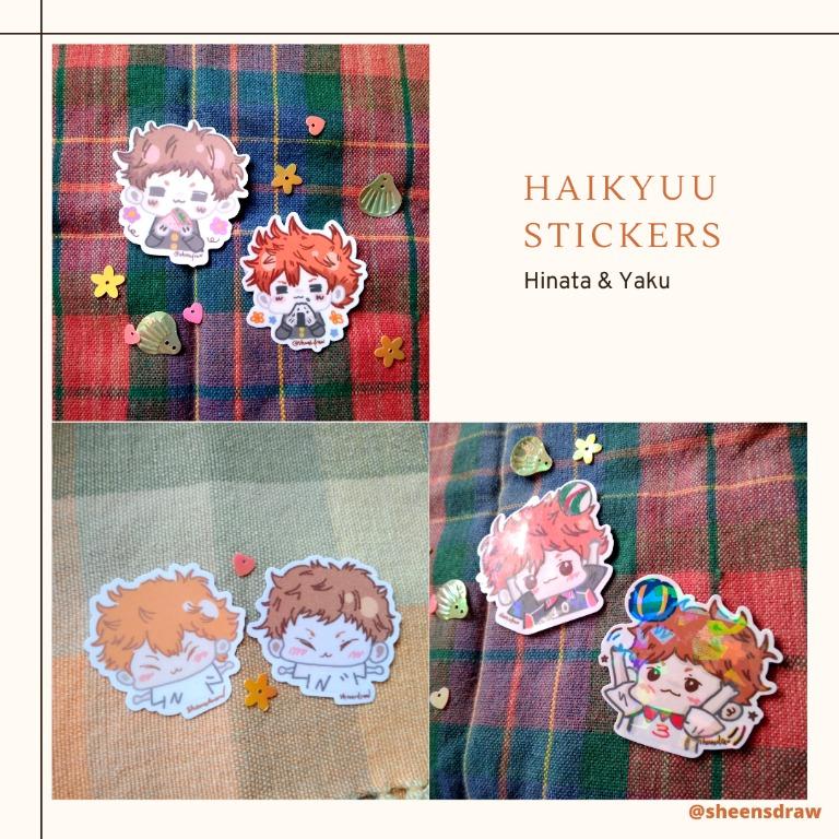 Haikyuu Hinata Yaku Stickers 4x4 Cm Anime Stickers Design Craft Artwork On Carousell