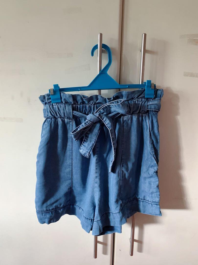 faux denim shorts
