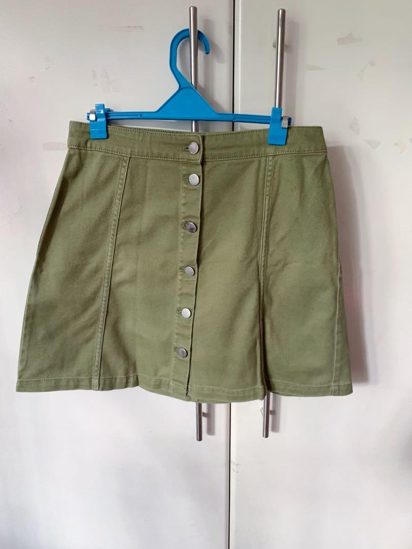 Olive green outlet skirts h&m