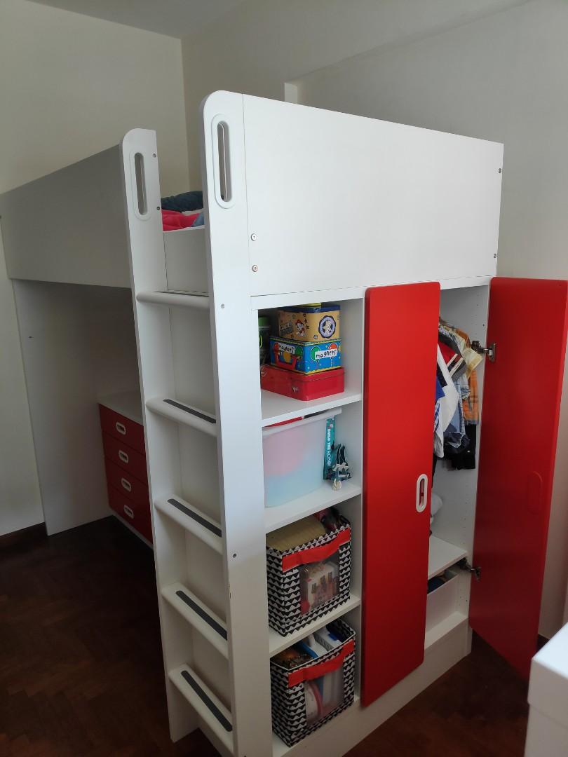 IKEA STUVA LOFT BED Complete bed, study table and storage system