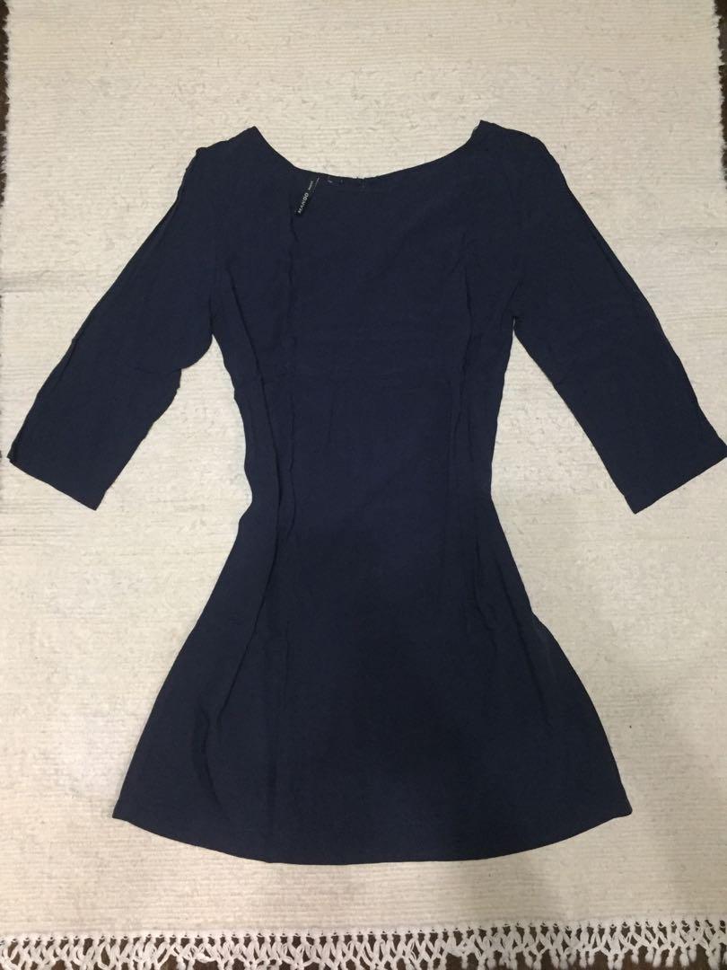 navy blue shift dress