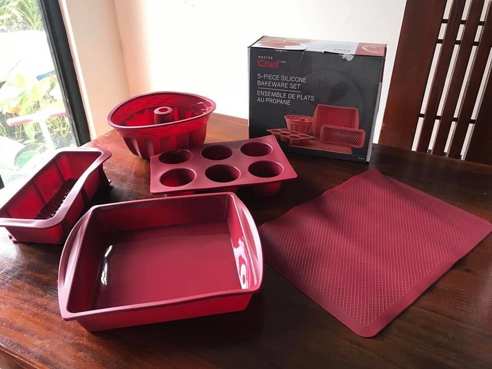 MASTER Chef Silicone Non-Stick Bakeware Set, Red, 5-pc