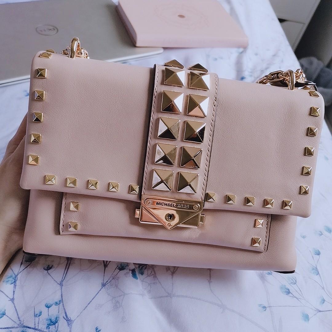 Michael kors CECE studded leather convertible sling bag pink, Luxury, Bags  & Wallets on Carousell